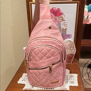 Quilted Pink Sling Bag- Women